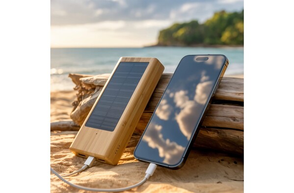 Powerbank bambou solaire 8000mAh