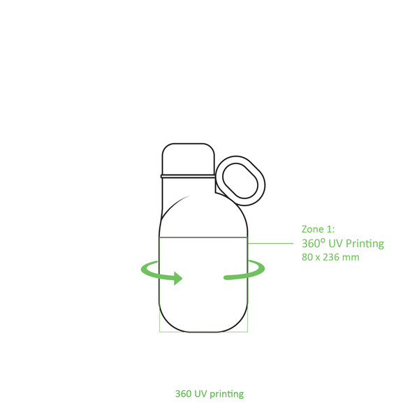 HOOKIPA S - 360° - BND877S - Bouteille et gobelet 2 en 1 (330 ml / 200 ml) Double paroi en acier inoxydable recyclé et ABS