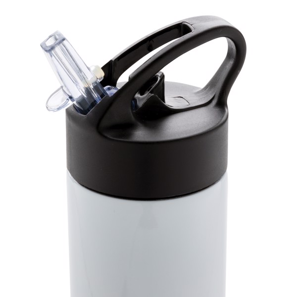 Sport bottle with straw - White