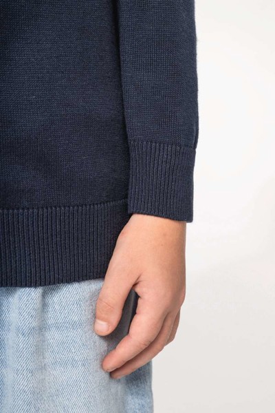 Kids' V-Neck Jumper - Grey Melange / 10/12