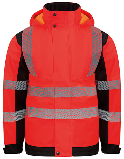 Premium Printable Hi-Vis Softshell Safety Jacket Copenhagen - Signal Red / Black / 3XL