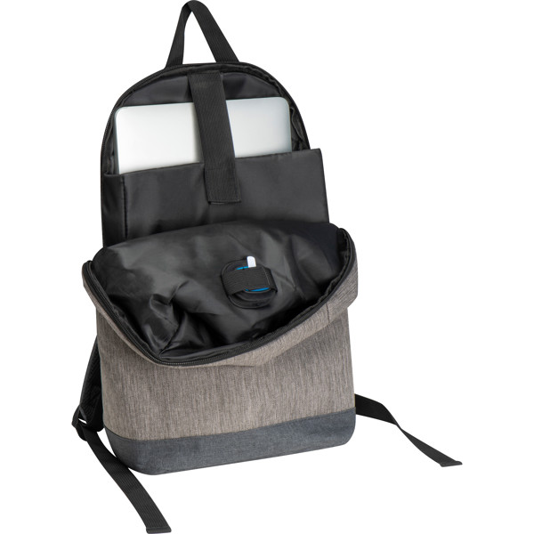 Backpack with integrated LED light SANDRO - Silvergrey