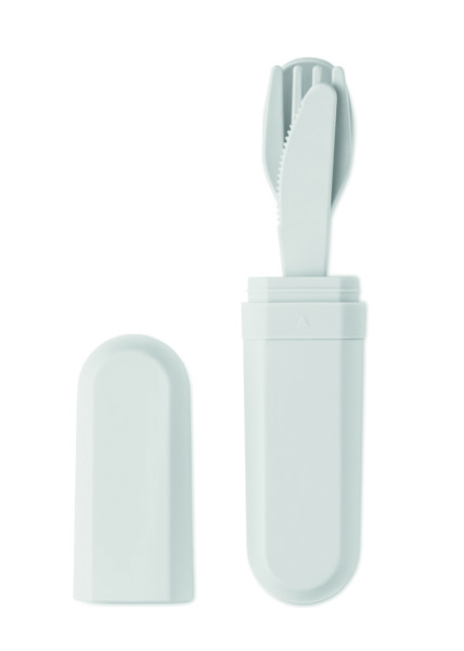 Cutlery set and case in PLA Biteful - White