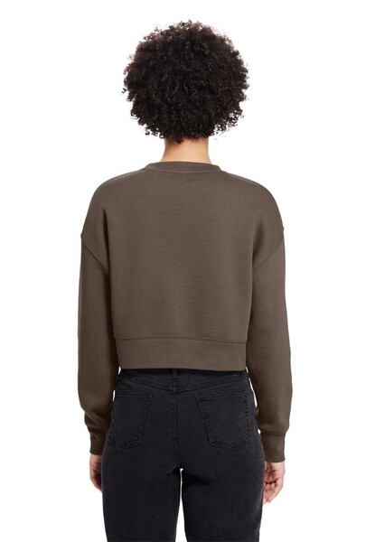 Womens Relaxed Crop Crewneck - Black / XS