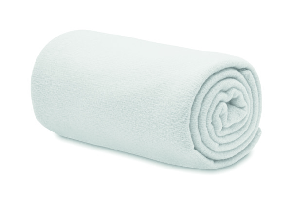 Odeja iz flisa Bogda RPET 130gr/m², 150x120cm - Bela