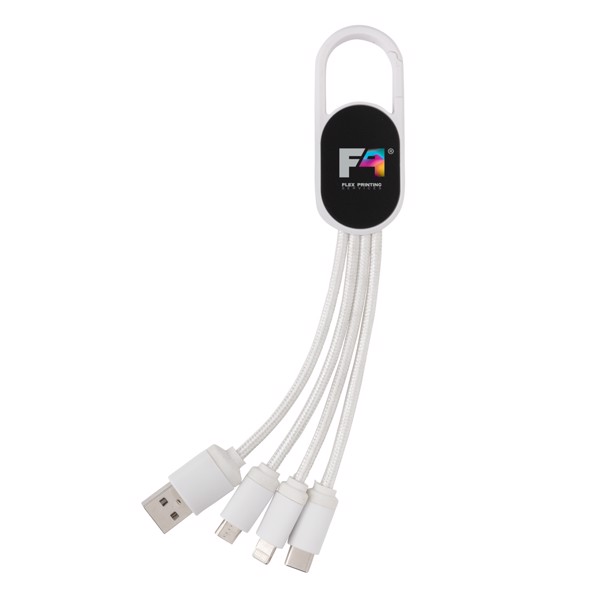 Kabel 4-u-1 s karabinerom - Bijela