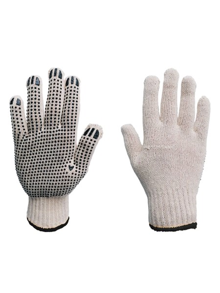 Korntex Coarse Knitted Glove 'Bursa' - Ecru / Black / 7