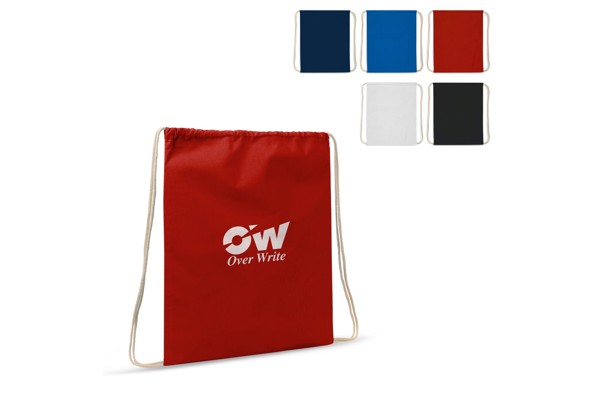 Drawstring bag cotton OEKO-TEX® 140g/m² 35x45cm - White