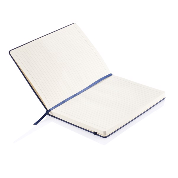 Carnet A5 à couverture rigide en PU - Bleu Marine