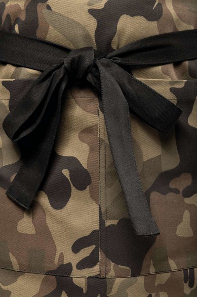 Cotton Apron With Pocket - Olive Camouflage