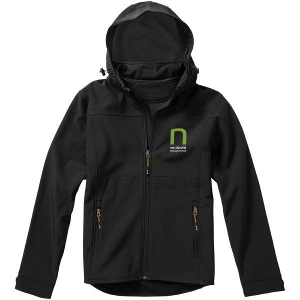 Langley men's softshell jacket - Solid black / M