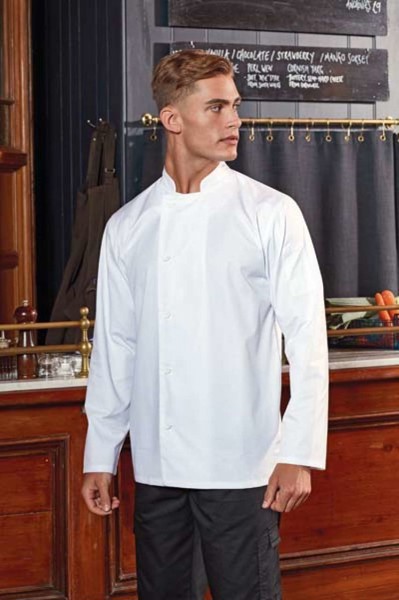 'Essential' Long Sleeve Chef's Jacket - White / 3XL