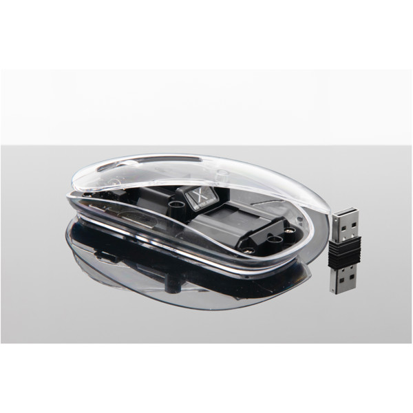 SCX.design O24 transparente wireless multimode 2.4 Ghz Bluetooth® Maus mit Leuchtlogo