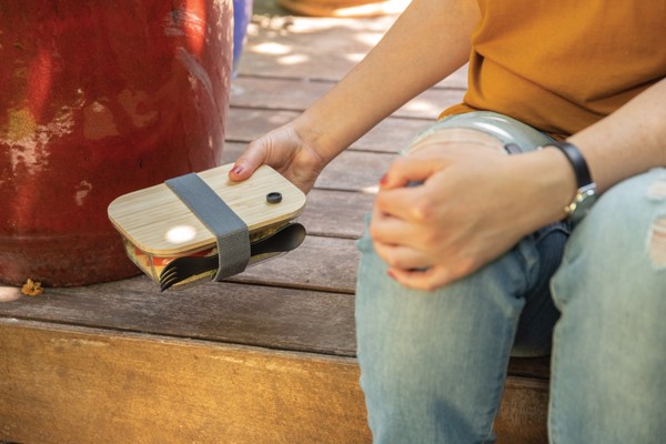 Glass lunchbox with bamboo lid