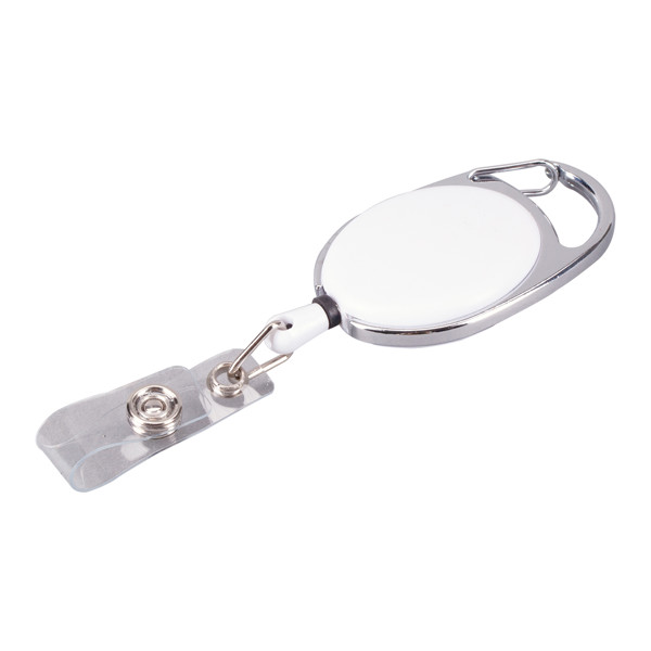 Ski-pass with carabiner - White