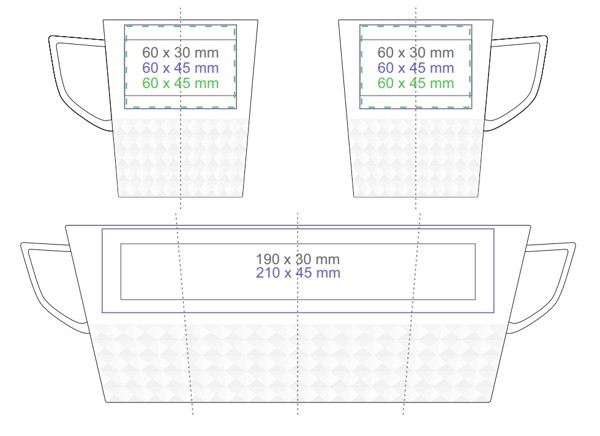 Mug Diamond white - White / 280 ml