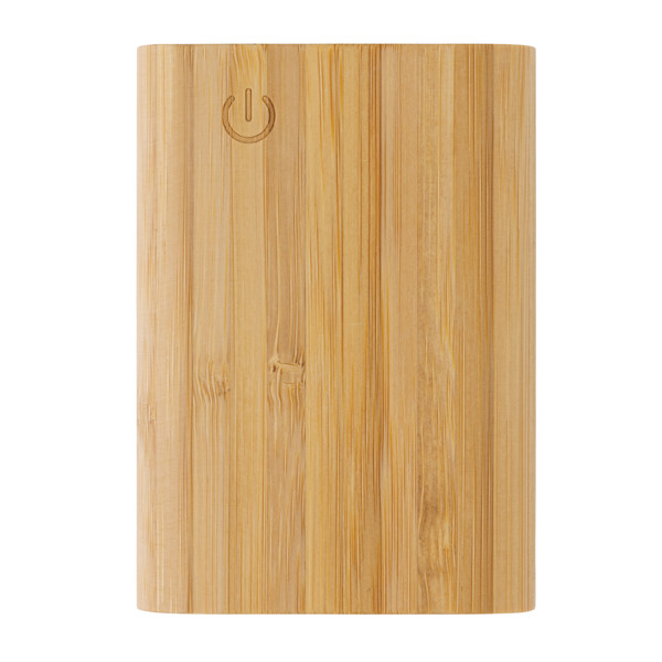 5.000 mAh powerbank i bambus, brun