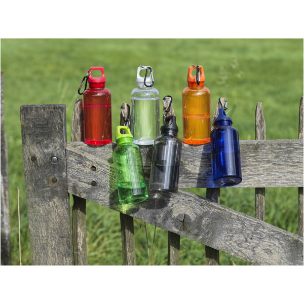 Oregon 400 ml RCS-zertifizierte Trinkflasche aus recyceltem Kunststoff mit Karabiner - rot