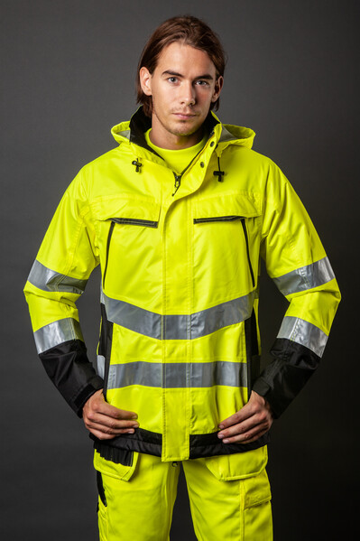 6441 padded jacket HV Yellow/Black L