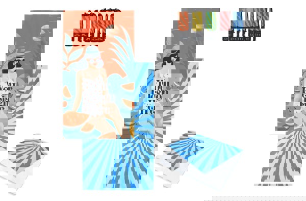 R-PET quick dry beach towel 100x180cm with pouch (200g/m²) sublimation - Yellow