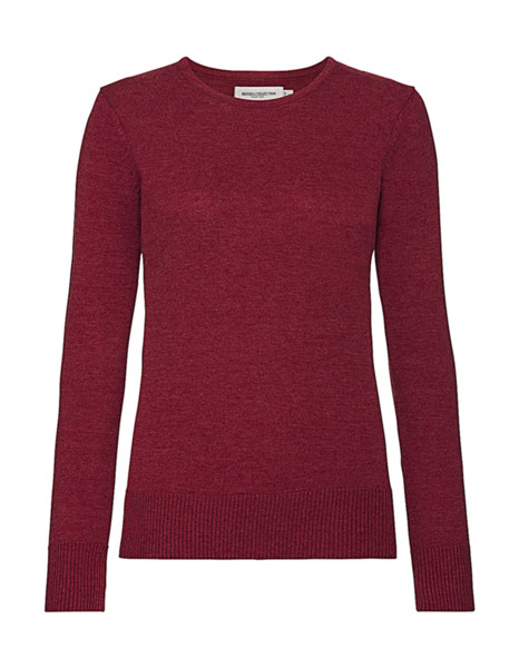 Ladies' Crew Neck Knitted Pullover - Black / XL