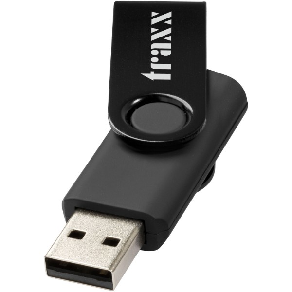 Clé USB rotative métallisée - Noir / 64GB