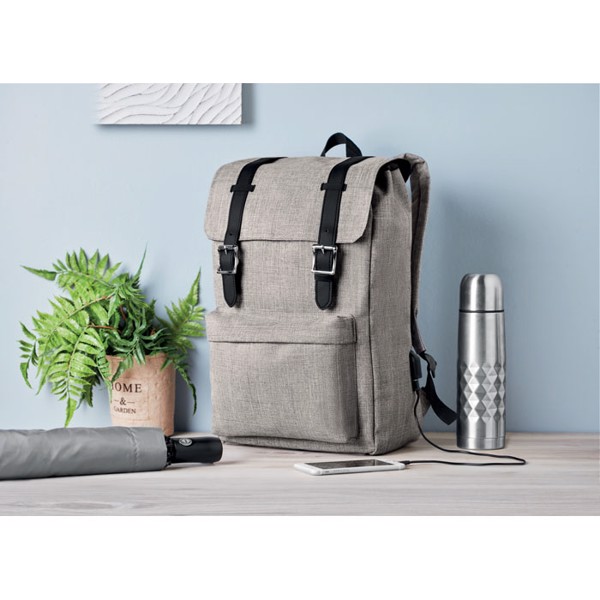 Backpack in 600D polyester Riga - Grey