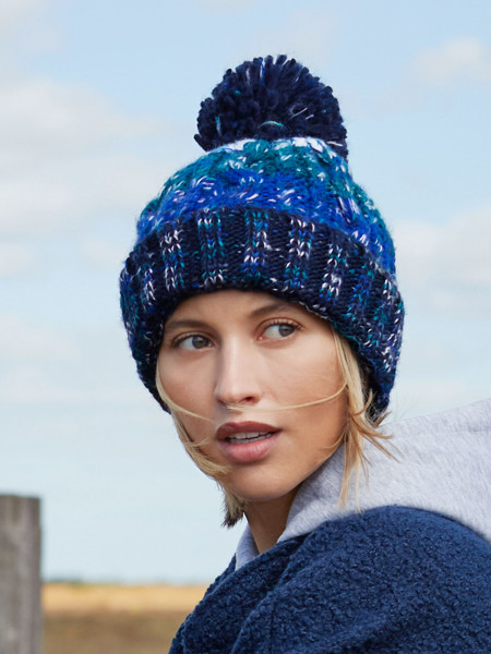 Corkscrew Pom Pom Beanie - Cherry Sherbet