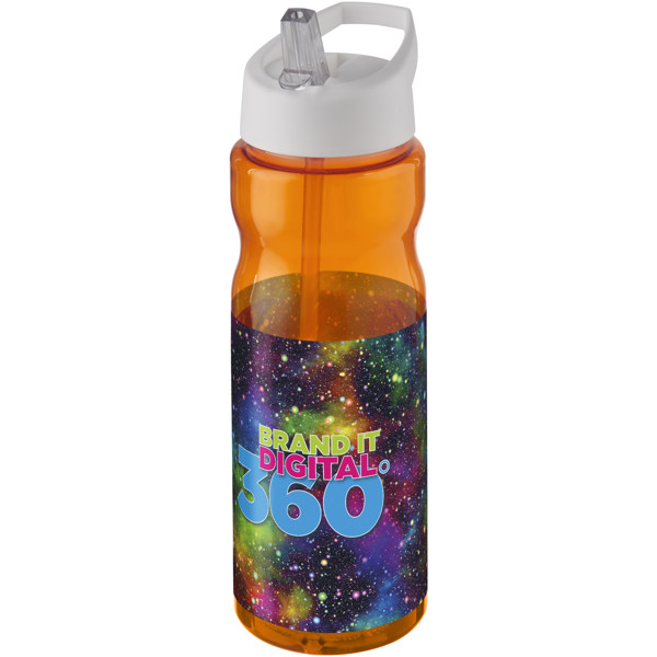 Bouteille de sport H2O Active® Base 650ml avec couvercle à goulot - Orange / Blanc