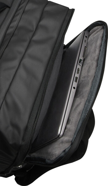 Mochila para portátil de 17" ampliável reciclada GRS de 35 L Expedition Pro - Preto liso