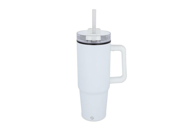 Miami mug with handle and straw 800ml - White