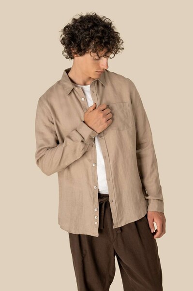 Men's Linen Shirt - White / S