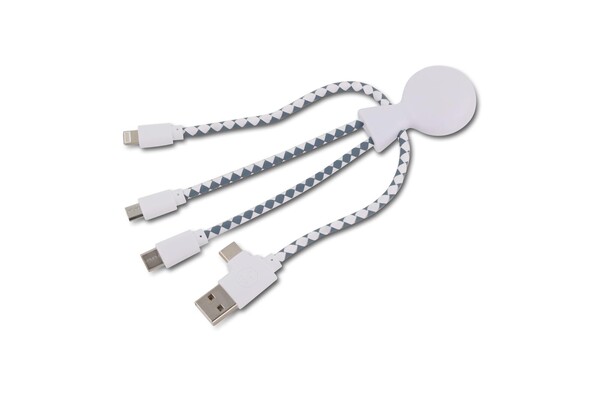Xoopar Mr. Bio cable, USB, USB-C, recycled plastic - White
