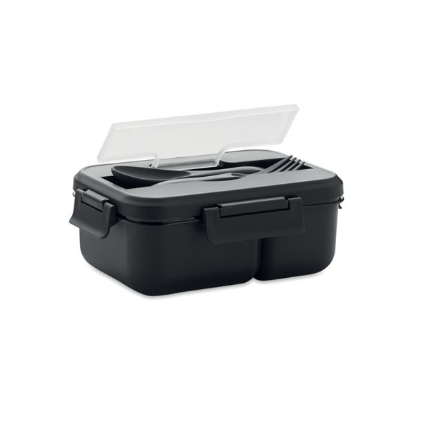 Lunch box with cutlery in PP Makan - Black