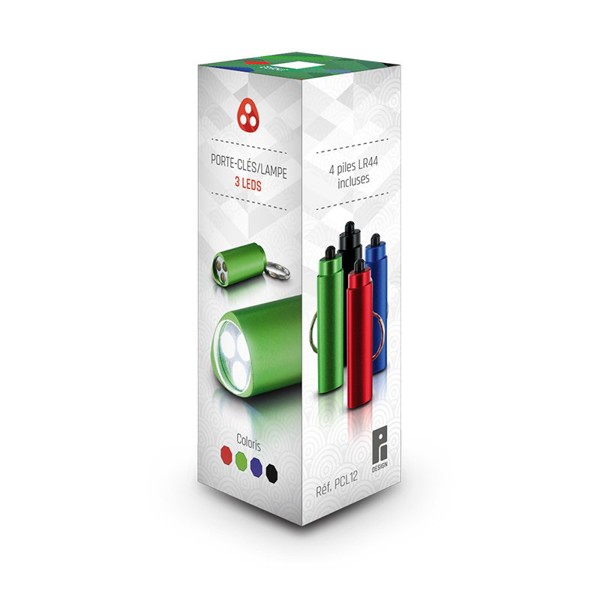 Torch keyring 3 led - Rouge / 