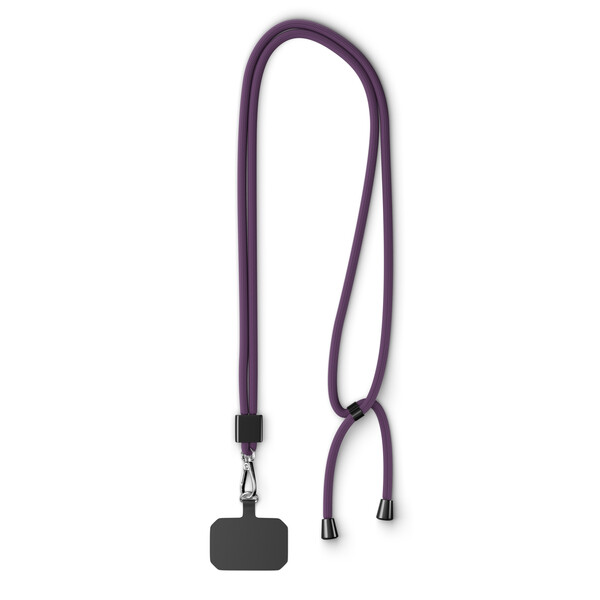 Crossbody, trendy 2-tone cord phone holder made of recycled polyester (rPET) - Deep Purple / Black accessories