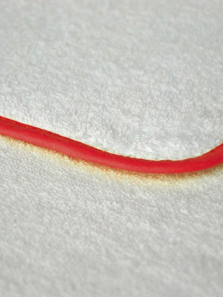 Piped Terry Kids Towel with Hood 75x75 - White / Red