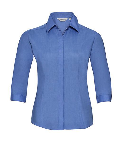 3 / 4 Sleeve Poplin Shirt - Black / XS