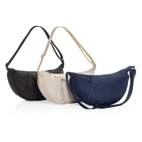 Sac bandoulière XL en rPET AWARE™ Crescent - Bleu Marine