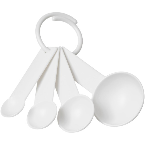Ness plastic measuring spoon set with 4 sizes - White