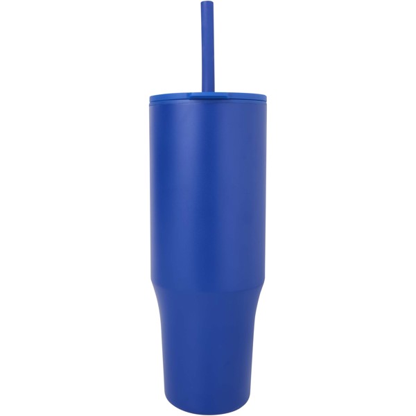 Gobelet isotherme Brady 900 ml certifié RCS avec paille en silicone - Bleu royal