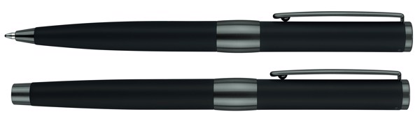 Parure Image Line Senator® Composée D'un Stylo À Bille, D'un Stylo À Plume Et D'un Étui. - Noir