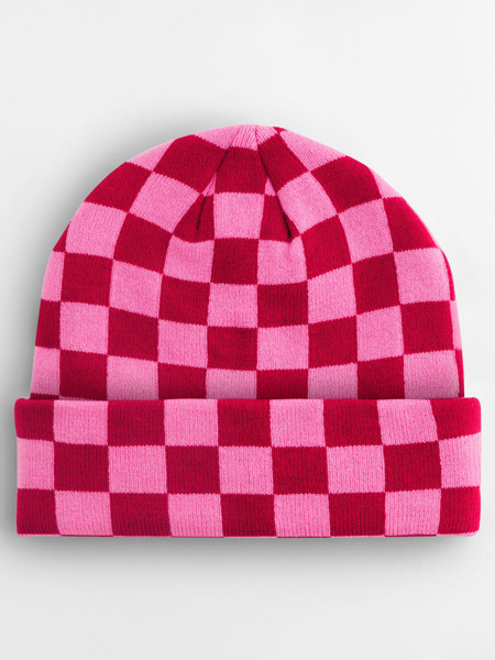 Checkerboard Beanie - Classic Red / True Pink