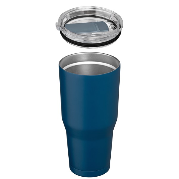 Gobelet Grosche Yukon, acier inoxydable, couvercle coulissant - 890 ml - Bleu de Minuit / Sérigraphie