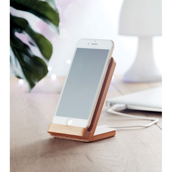 Bamboo wireless charge stand5W Wirestand - Wood