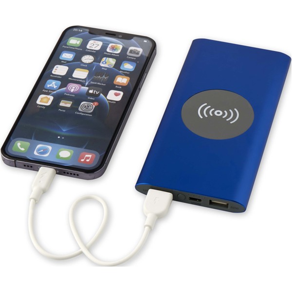 Batterie de secours sans fil en aluminium recyclé Juice type-C de 8 000 mAh - Bleu royal