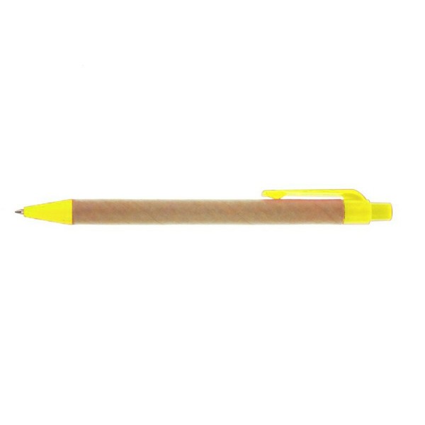 Recycled cardboard ball pen | Nicholas - yellow