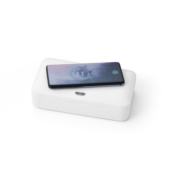 PS - BACTOUT. UV sterilizer case with wireless charger Fast (10W)