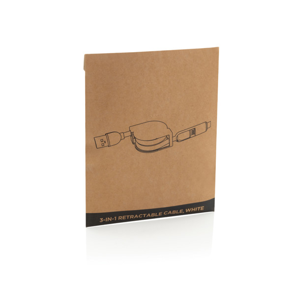 3-in-1 retractable cable - Grey