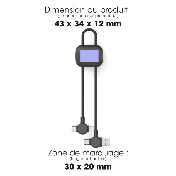 AKA - CÂBLE COURT 18 CM À CHARGE ULTRA-RAPIDE 60W & TRANSFERT DE DONNÉES